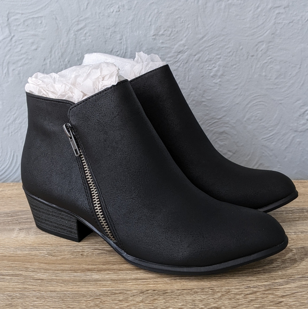 Womens Portland Trisha Side Zip Bootie - Black Size 7.5 M